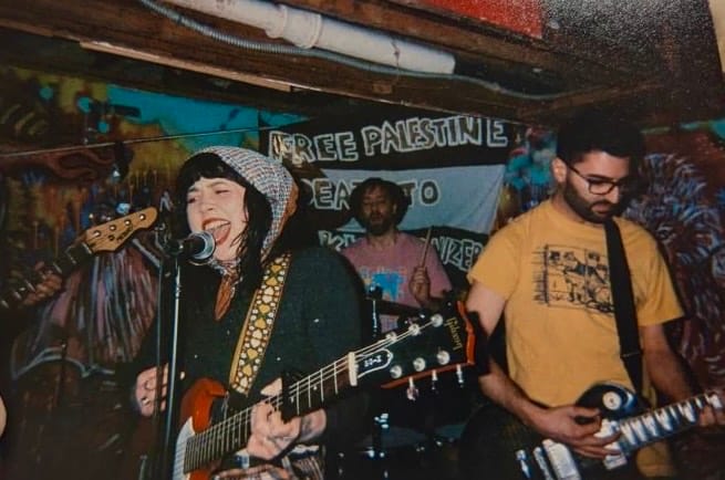 Makin’ Out’s Caitlin, Walker, and Naveen performing at Disgraceland, photo courtesy the artist