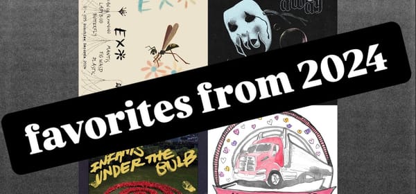 EXO, Gouge Away, Uranium Club, and Melkbelly artwork behind the words "favorites from 2024"